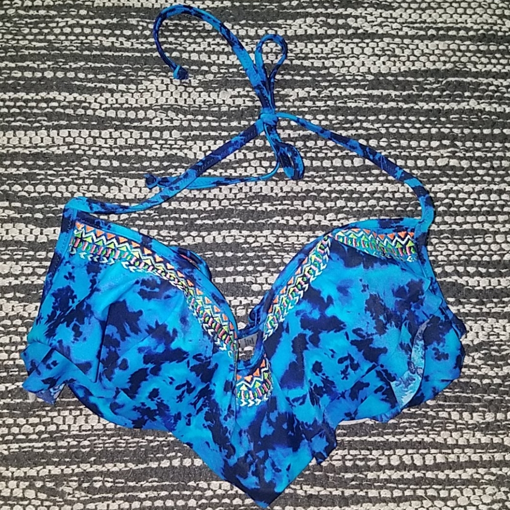 Victoria's Secret PINK- Blue Tie Dye Swim Top